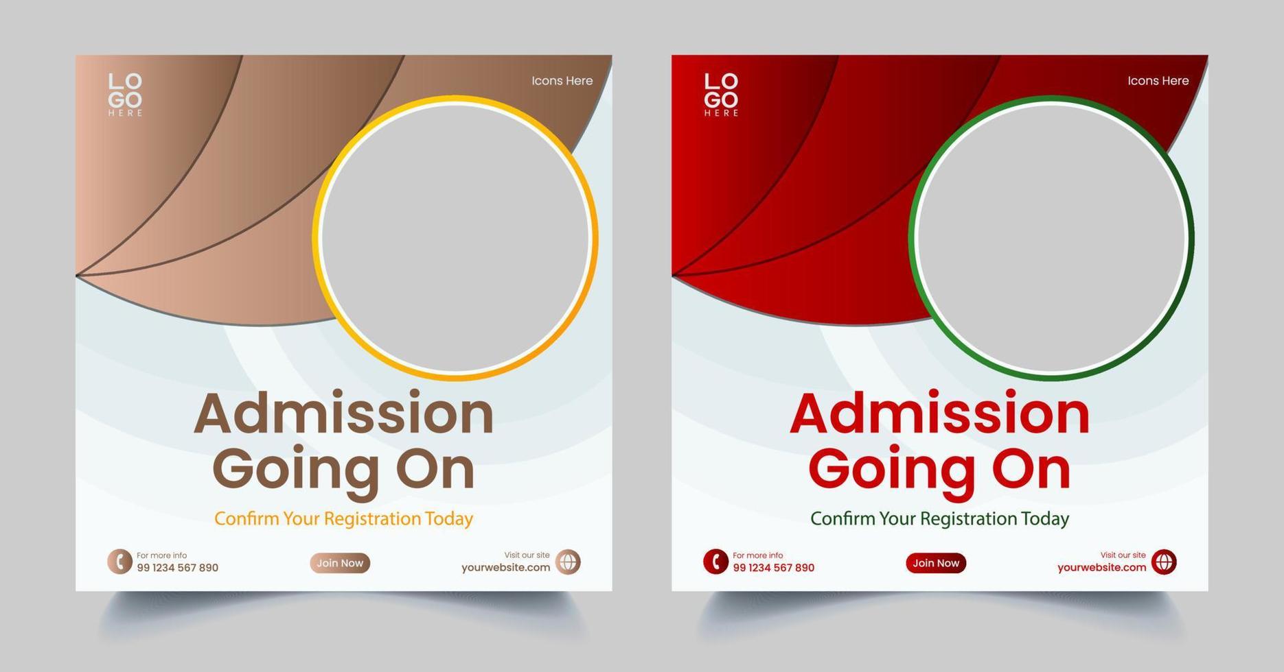 school admission or education social media template premium vector, back to school admission social media post template, marketing template vector