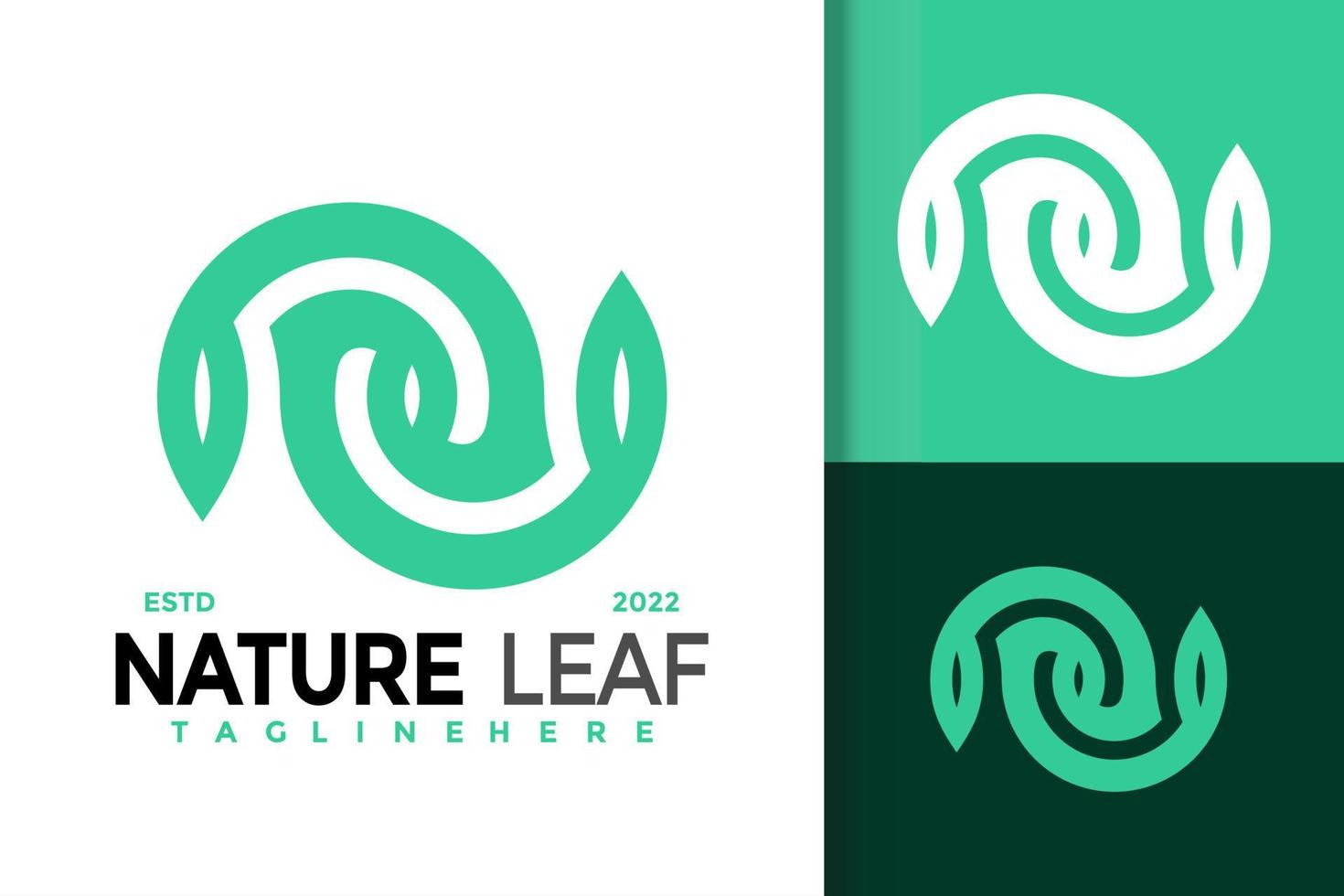 Abstract Letter N Nature Leaf Logo Design, brand identity logos vector, modern logo, Logo Designs Vector Illustration Template