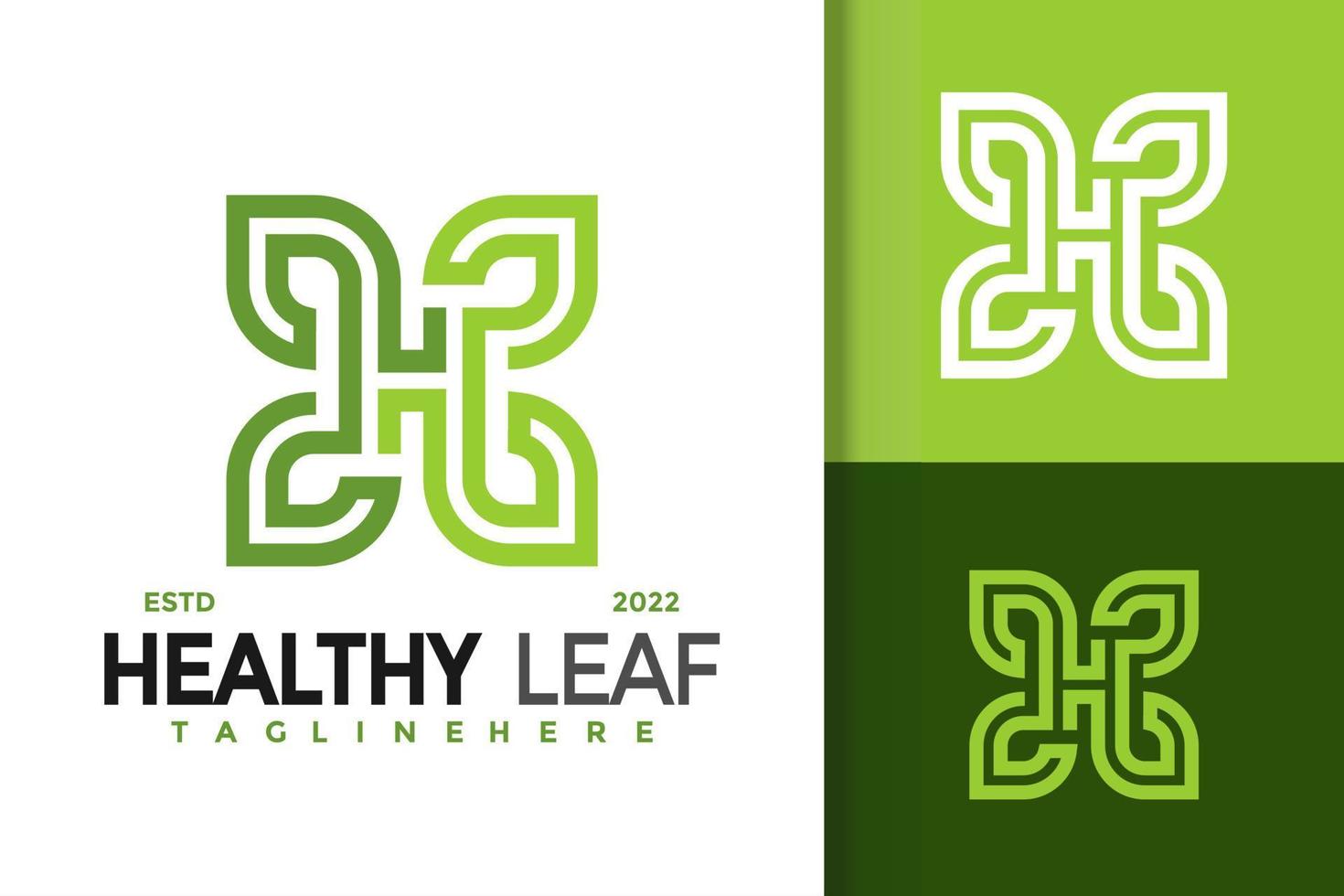 letra h diseño de logotipo de hoja saludable, vector de logotipos de identidad de marca, logotipo moderno, plantilla de ilustración vectorial de diseños de logotipos