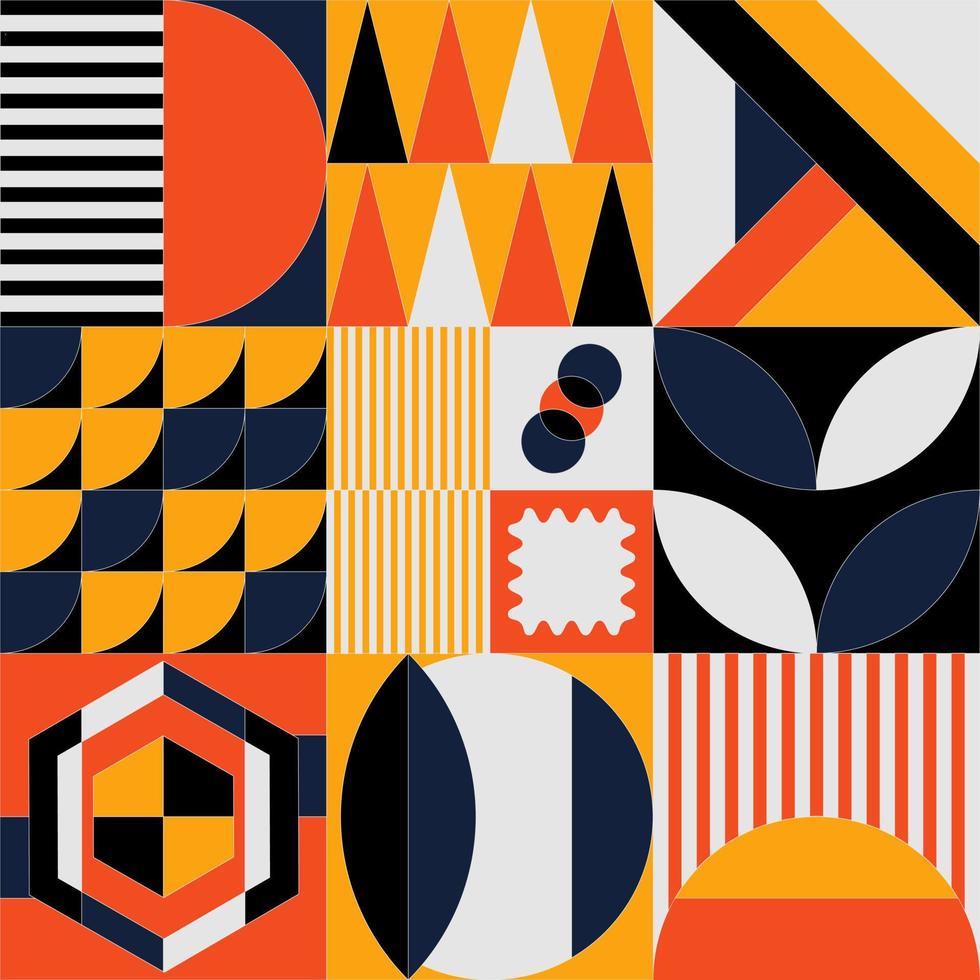 Geometrical art work with simple shapes and figure.Retro abstract vector pattern for business, presentation, branding package, fabric print, wallpaper.