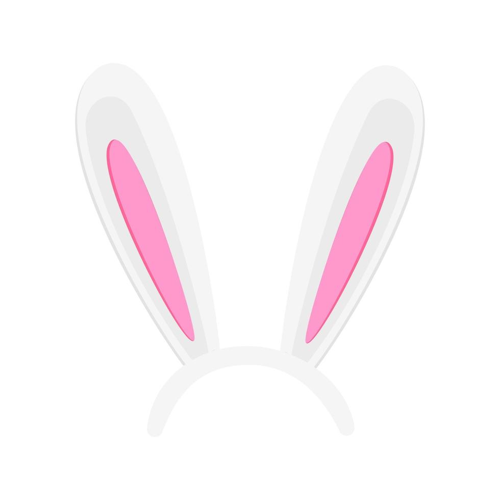 máscara de orejas de conejo de pascua o año nuevo. divertidas orejas de liebre para el fotomatón y la fiesta de primavera. elemento del disfraz de conejo vector