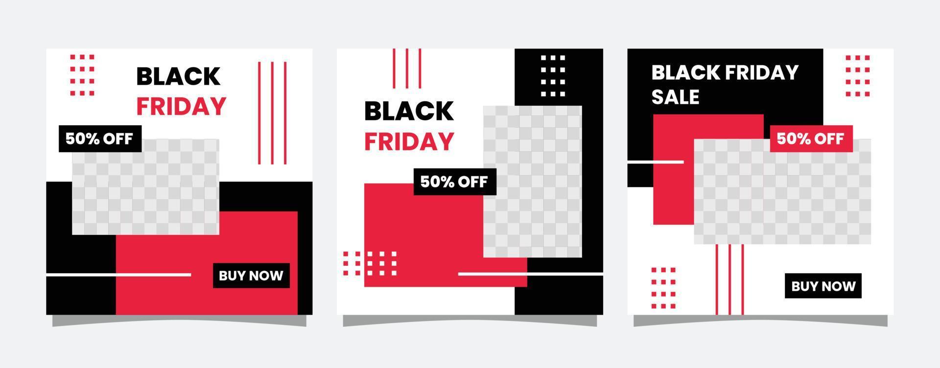 Black Friday Sale Post template Banner Design vector