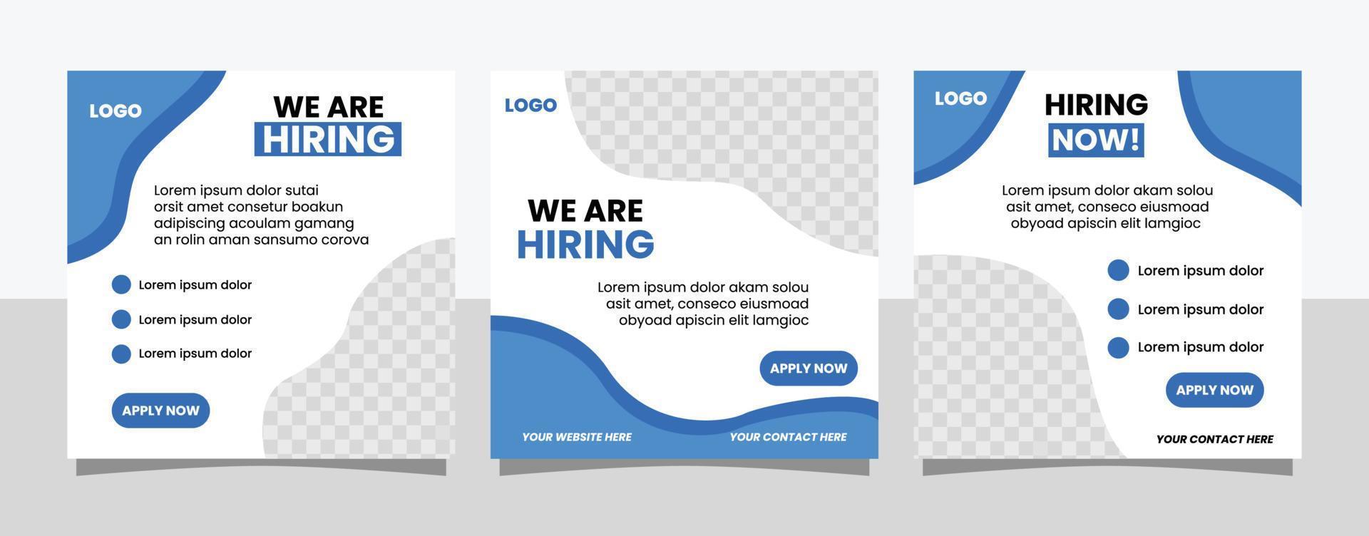 Job seeker hiring poster social media template design vector