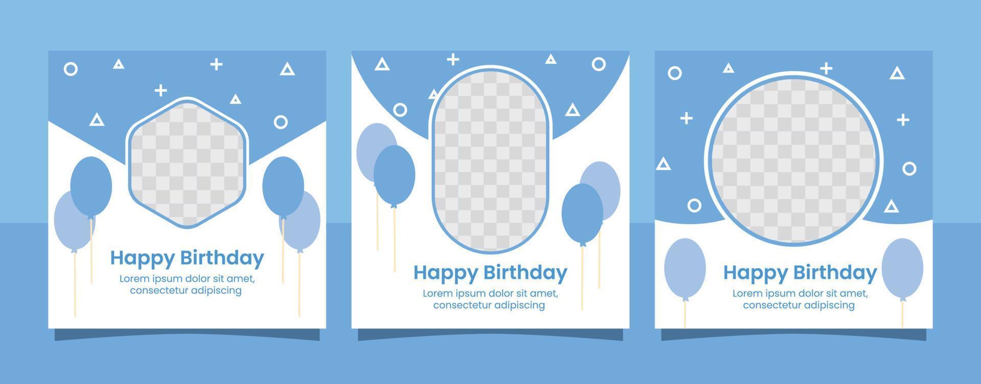 plantilla de publicación de redes sociales de banner de concepto de cumpleaños vector