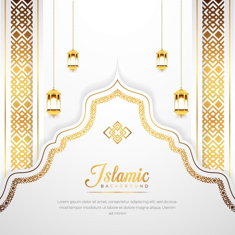 Creative and Clean Unique Mosque Decorative Ornamental Islamic Banner Poster Background. With Arabic Pattern, Islamic Border, and Decorative Ornament. vector