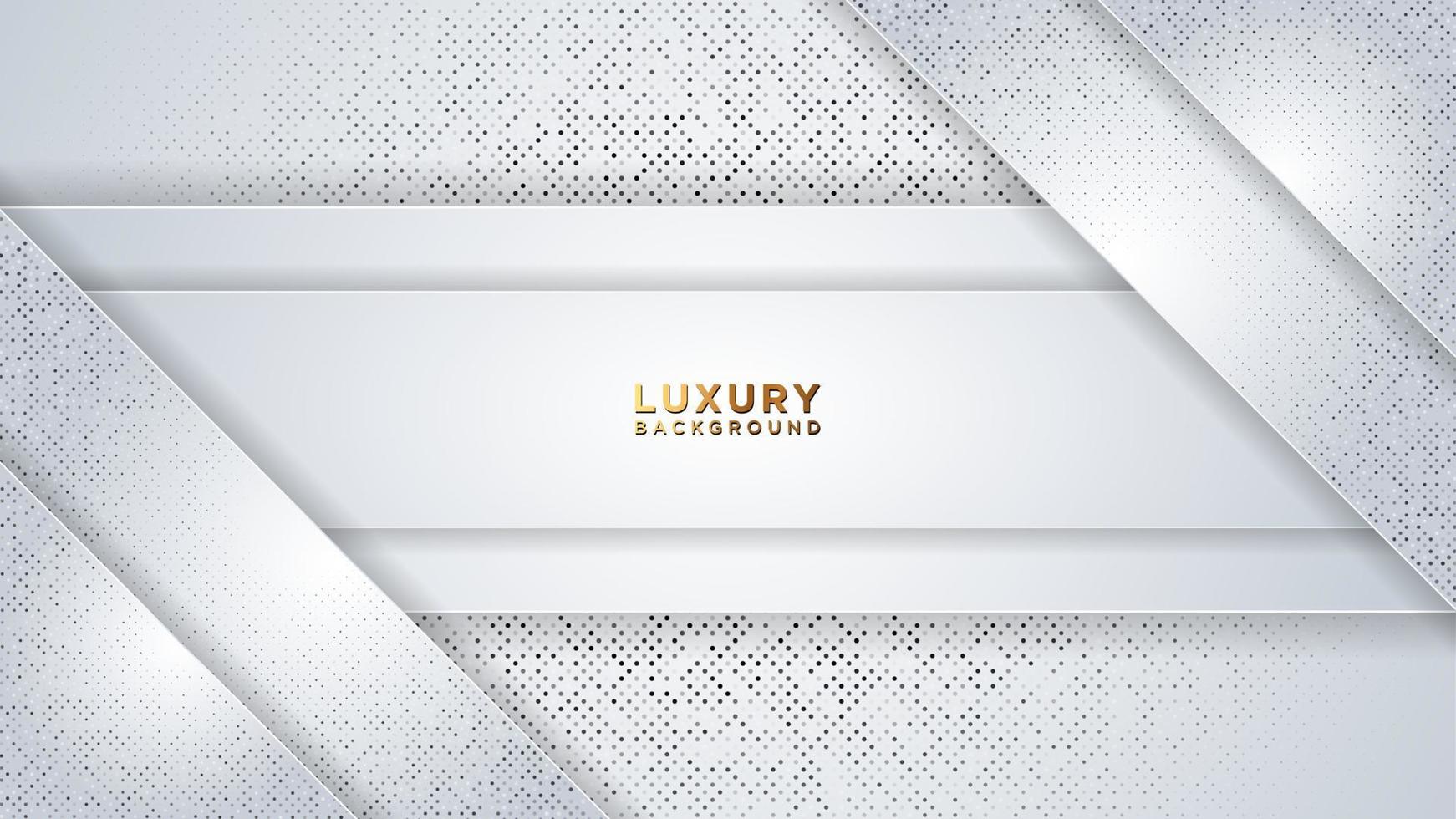 Abstract triangle white luxury modern background with glitter dot pattern vector