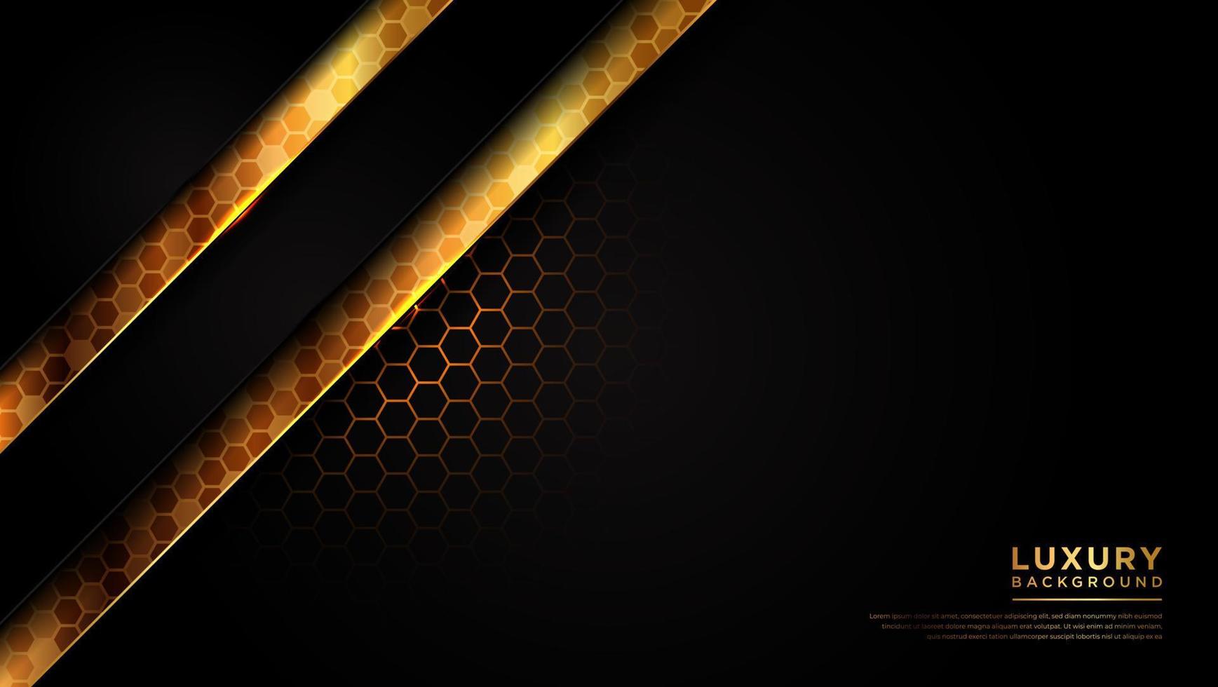 Abstract modern dark and gold luxury background, abstract dark gray overlap hexagon mesh triangle gold line design modern futuristic background vector illustration.