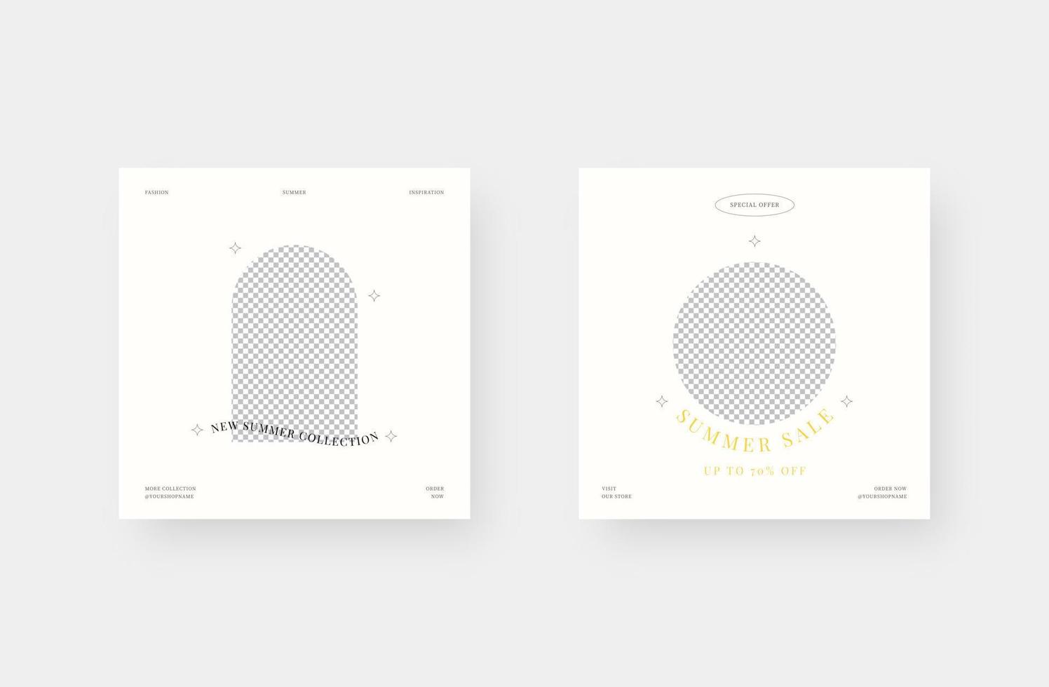 Minimalist fashion social media post. Trendy editable social media post template. Vector illustration.