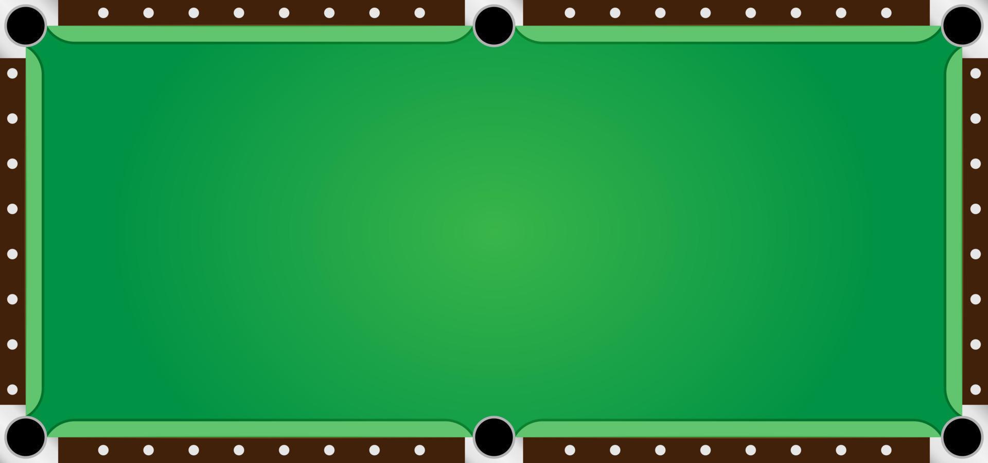Pool table illustration. Green background with billiard game and sports