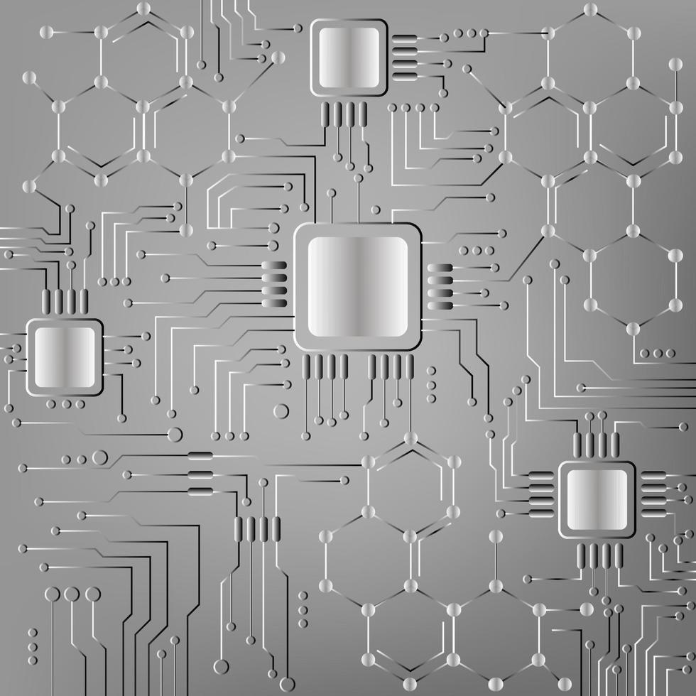 Computer chip Electronic circuit board with hexagon vector for technology and science concept and education for future