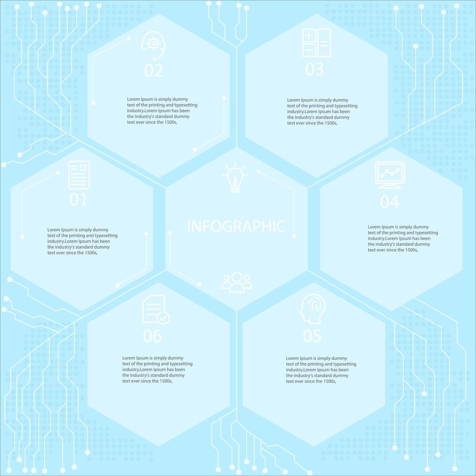 Abstract elements Infographic Hexagon shape data vector Template Process concept Step for strategy and information education