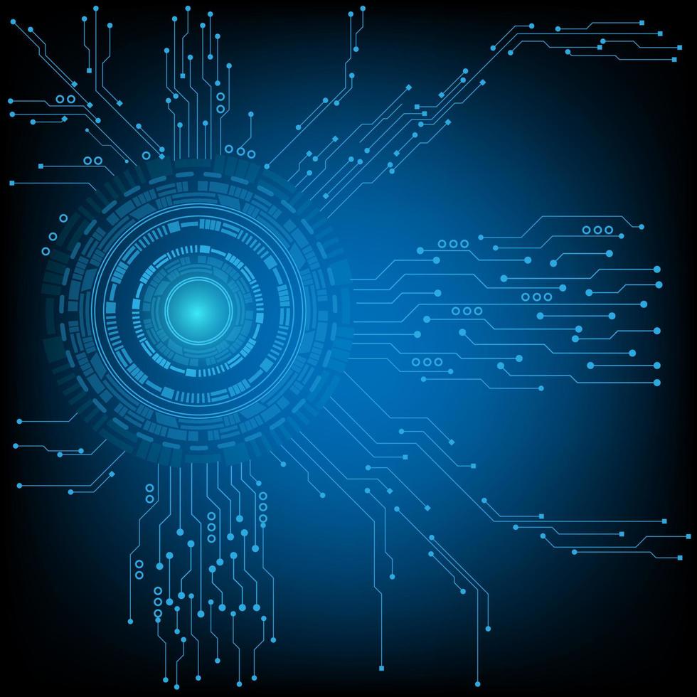 circular AI HUD hologram vector concept for future technology element background business screen