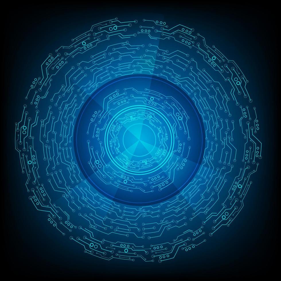 circular AI HUD hologram vector concept for future technology element background business screen