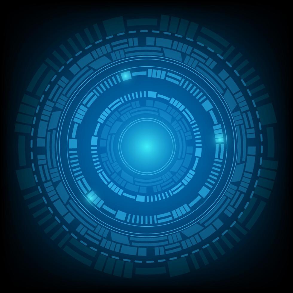 circular AI HUD hologram vector concept for future technology element background business screen
