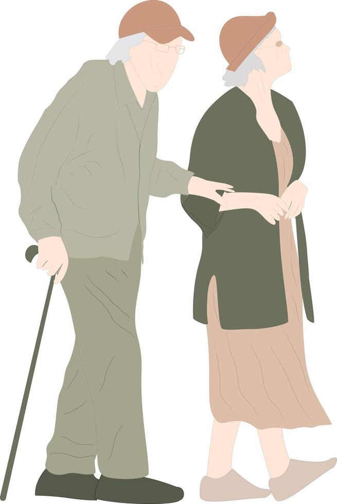 Senior couple activity vector