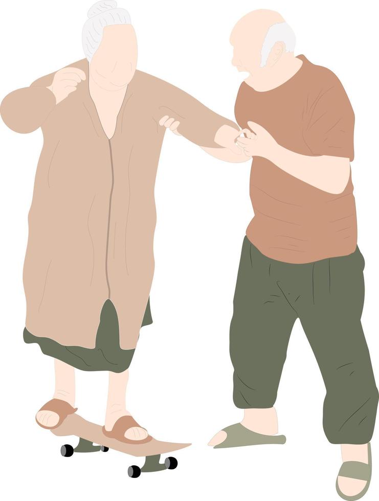 Senior couple activity vector