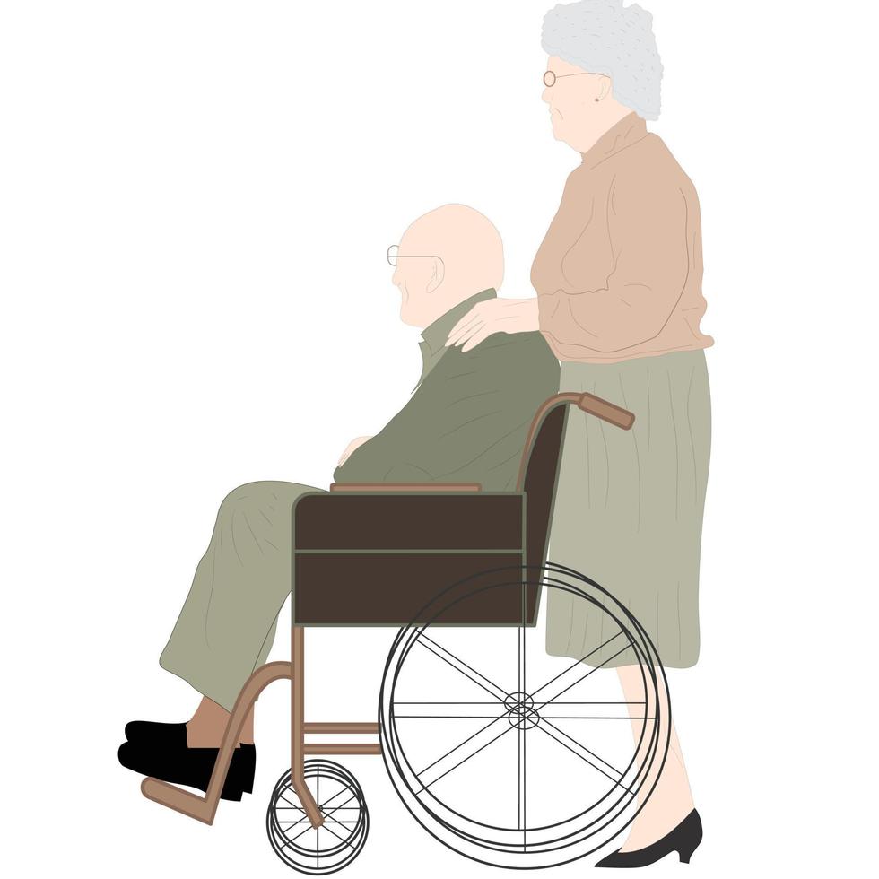 Senior couple activity vector