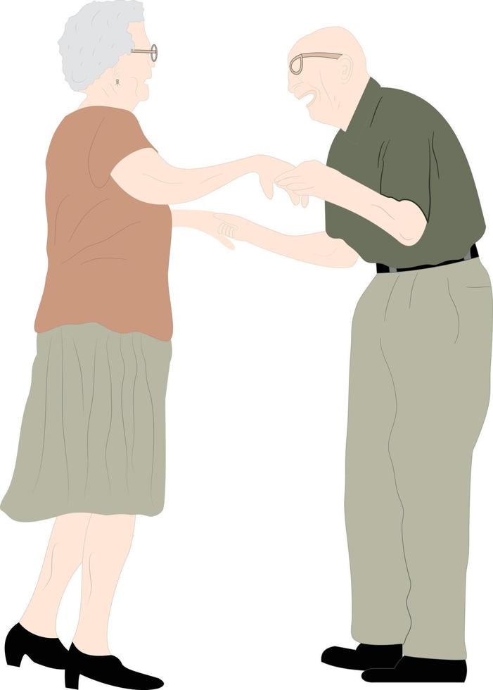 Senior couple activity vector