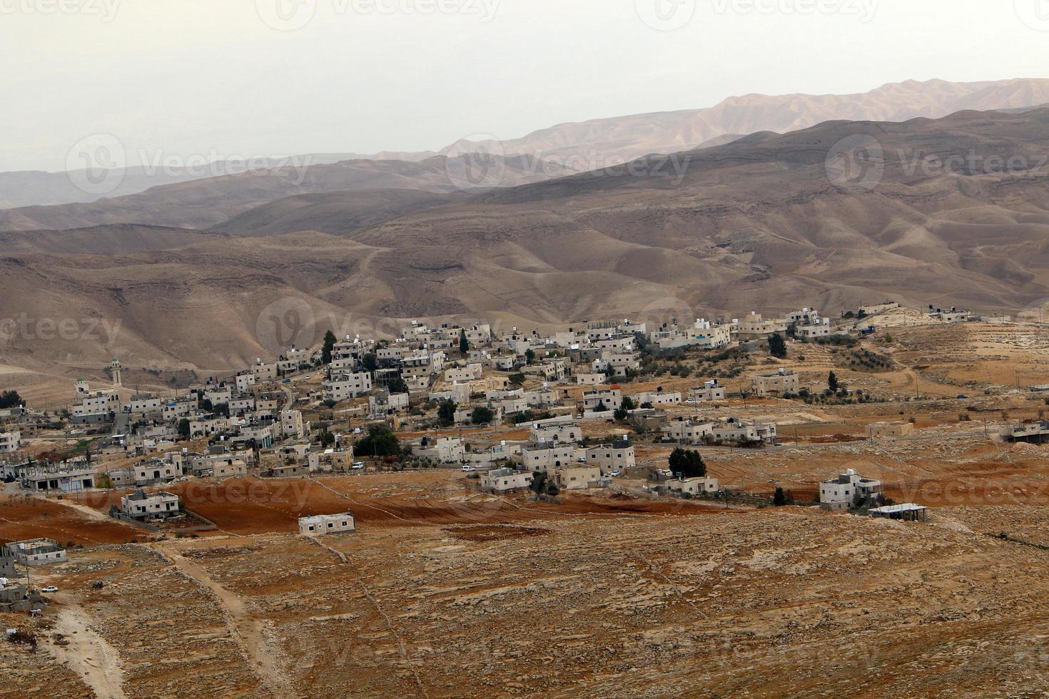 The Judean Desert in the Middle East in Israel. Since ancient times, this place has served as a refuge for hermits and rebels. photo