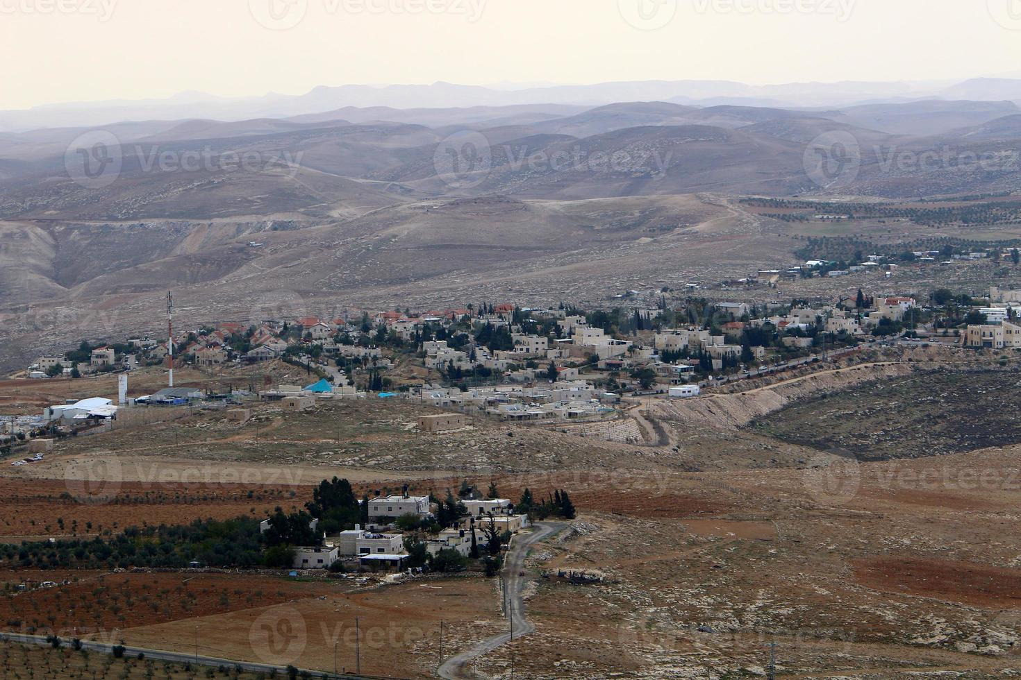 The Judean Desert in the Middle East in Israel. Since ancient times, this place has served as a refuge for hermits and rebels. photo