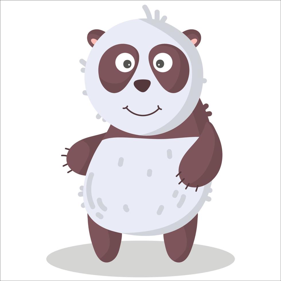 panda de dibujos animados vectoriales. animales africanos oso koala amable y divertido. gracioso y adorable animalito africano para la impresión de moda, ropa para niños, guardería, afiche, invitación, diseño de tarjetas de felicitación vector