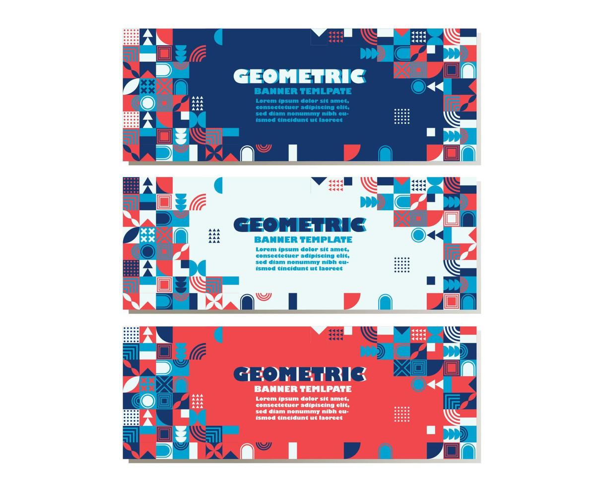 Vector abstract graphic design Banner Pattern background template. set of banners with simple geometric shape
