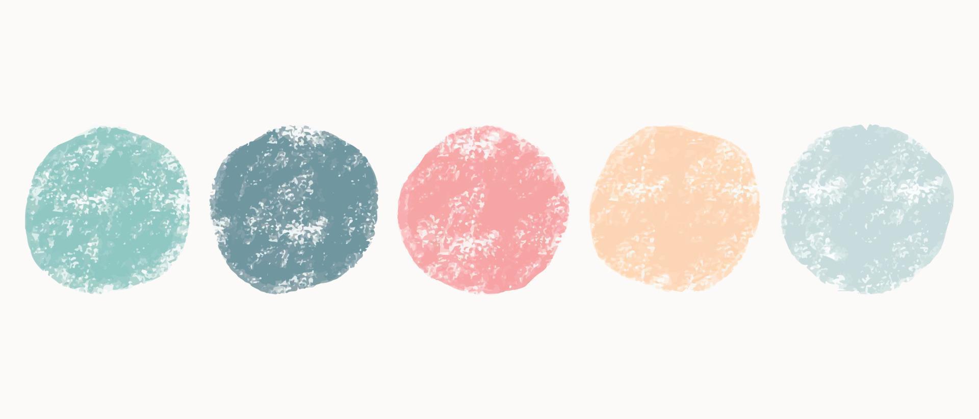 Color watercolor circle dots set. Vector smear watercolour splash stain. pastel paints. Round pastel hand drawn watercolor background gentle color.