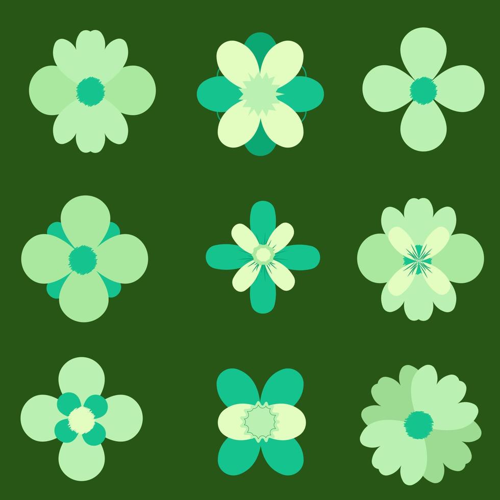 Icon set of flower vector free