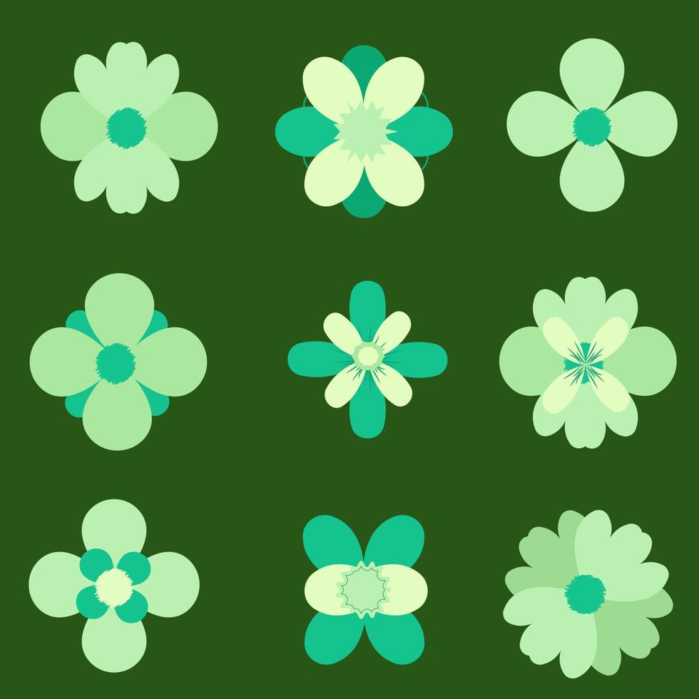 conjunto de iconos de vector de flor gratis