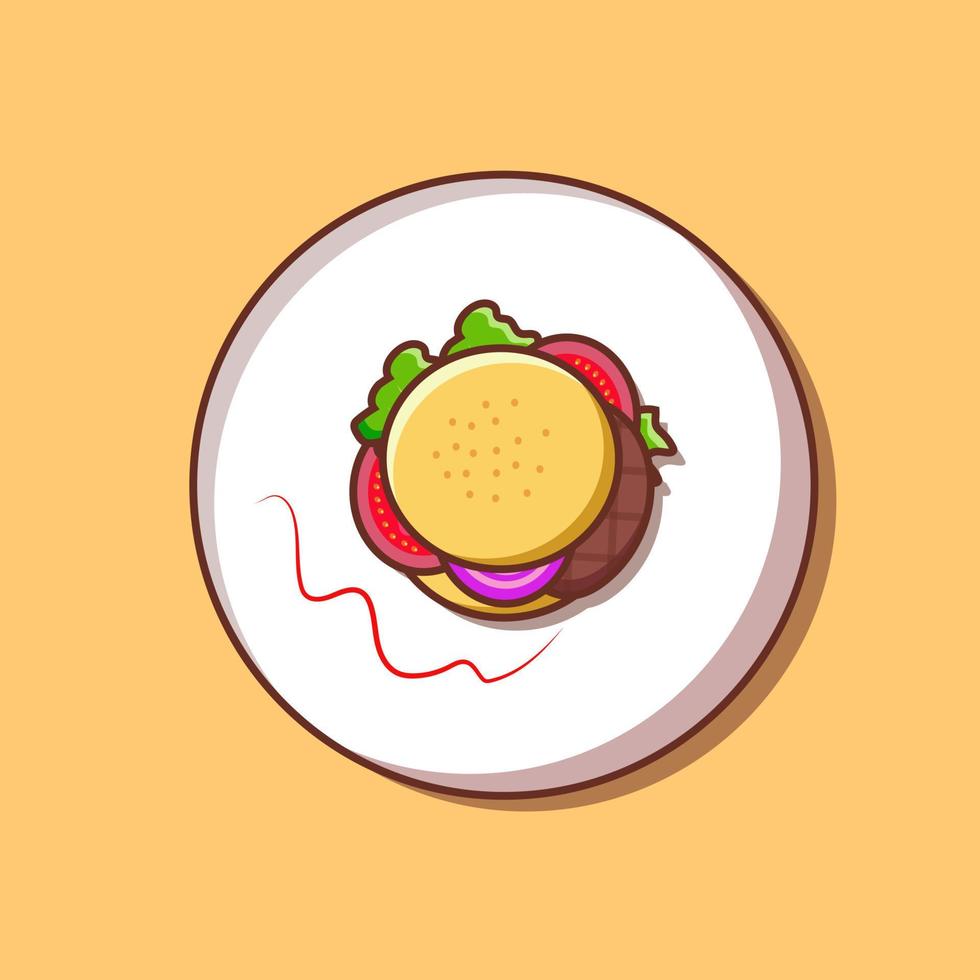 burger illustration for food icon vector