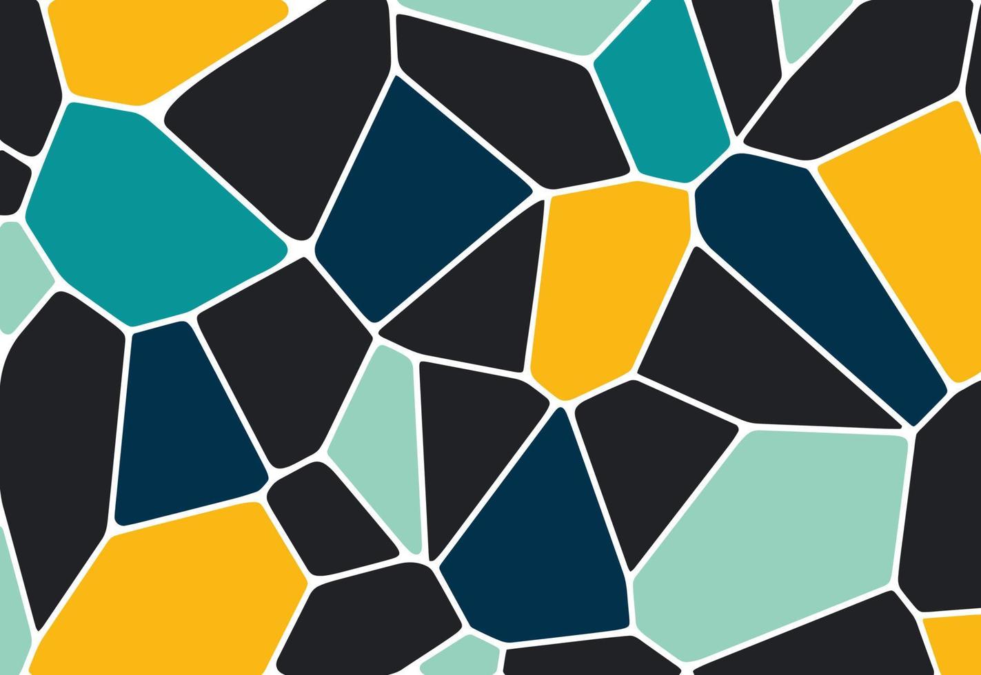 voronoi diagrama colorido textura de mosaico geométrico, fondo, textura de piedra dibujada a mano, patrón de mosaico vectorial de tela impresa vector