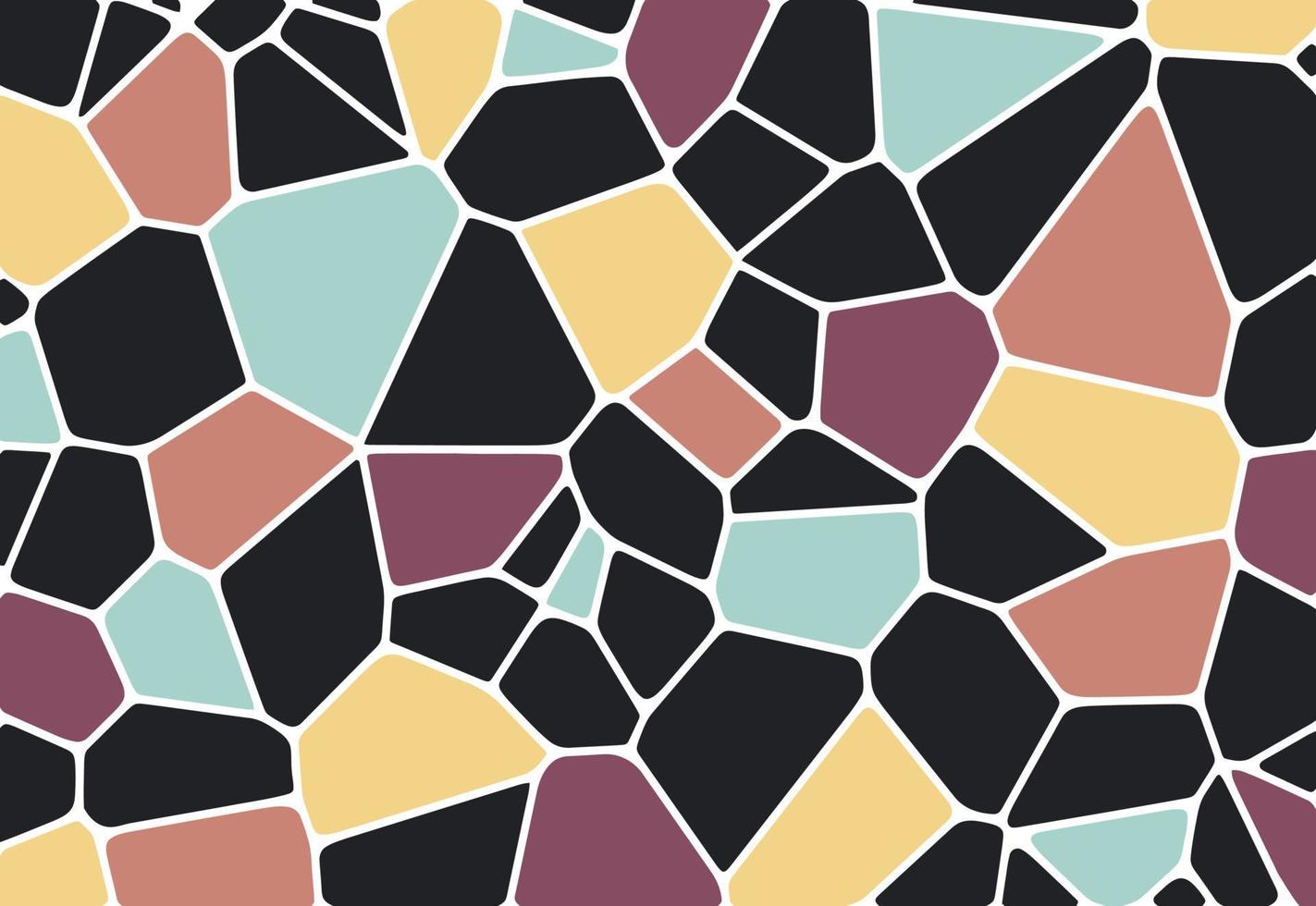 voronoi diagrama colorido textura de mosaico geométrico, fondo, textura de piedra dibujada a mano, patrón de mosaico vectorial de tela impresa vector