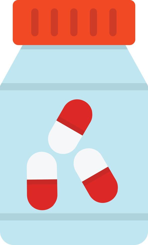 Pill Jar Flat Icon vector
