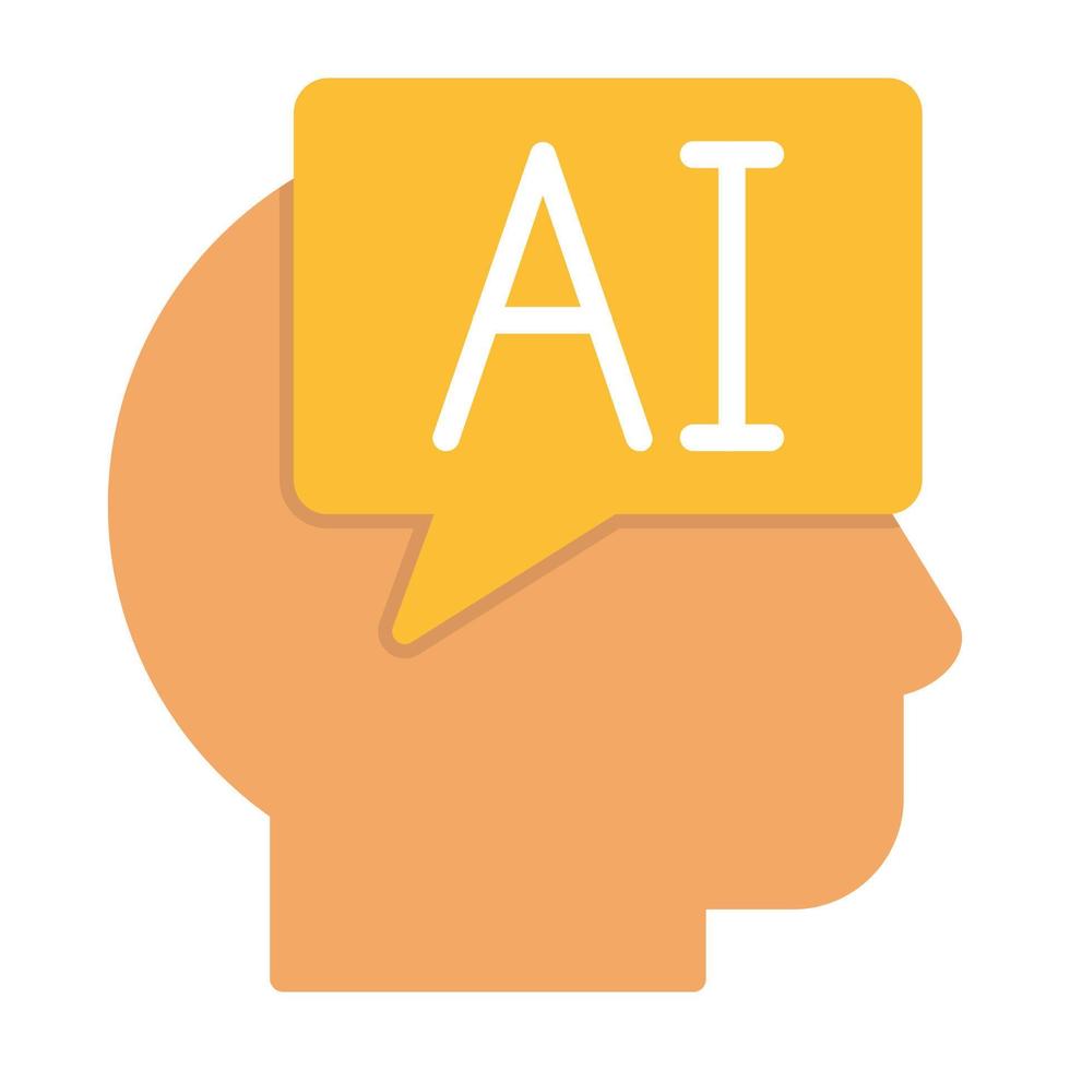 AI Flat Icon vector