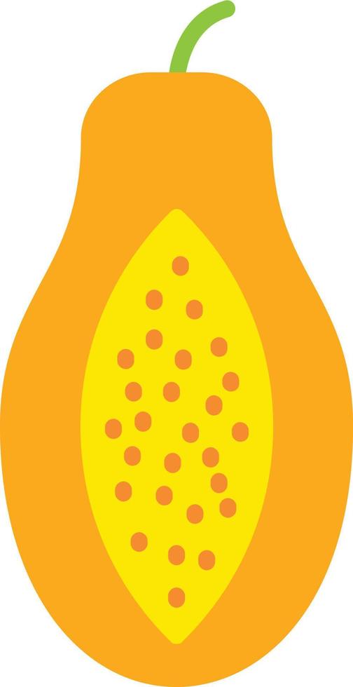 icono plano de papaya vector