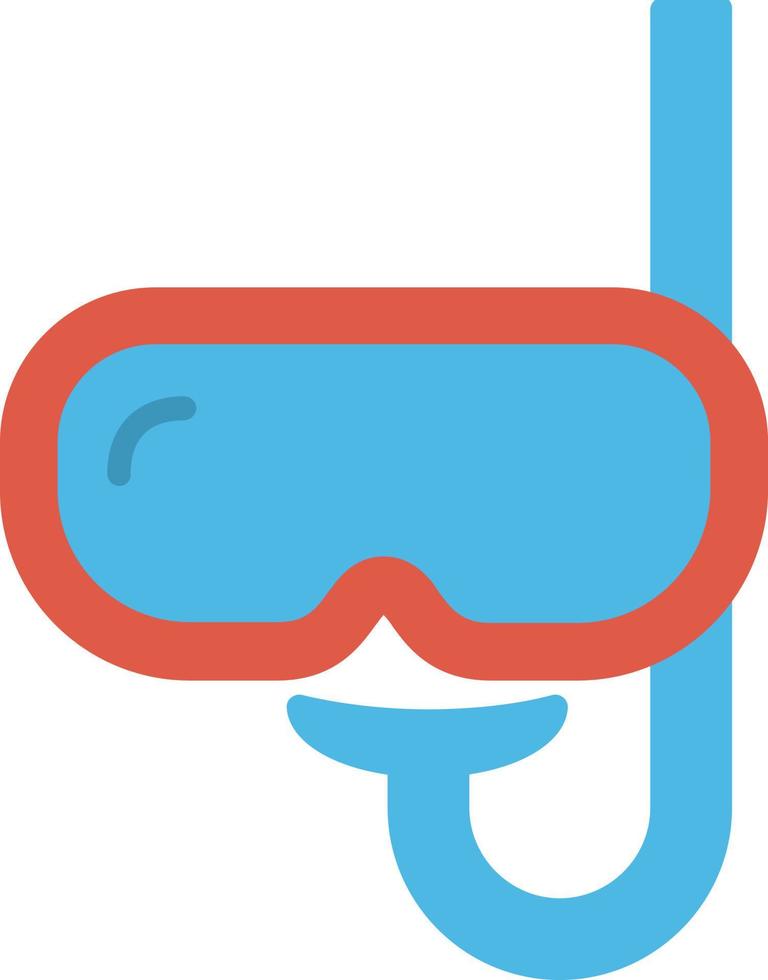 icono plano de snorkel vector