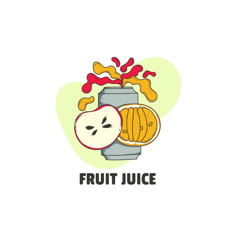 dibujado a mano ilustración de jugo de fruta vector