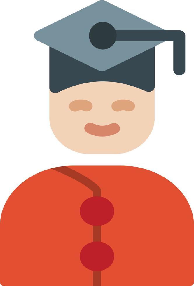 estudiante, plano, icono vector