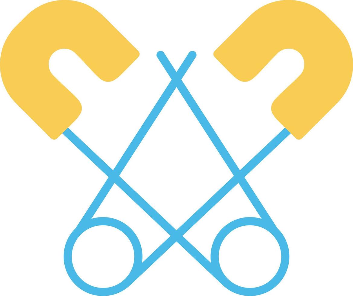 Safety Pins Flat Icon vector