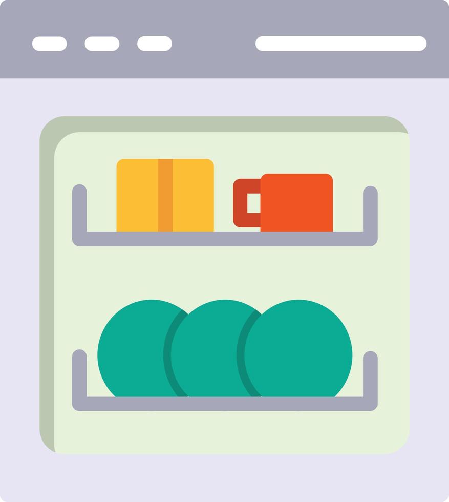 Dishwasher Flat Icon vector