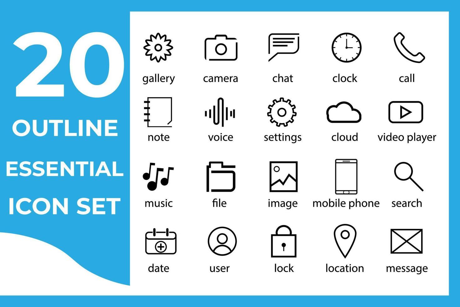 essential icon pack vector