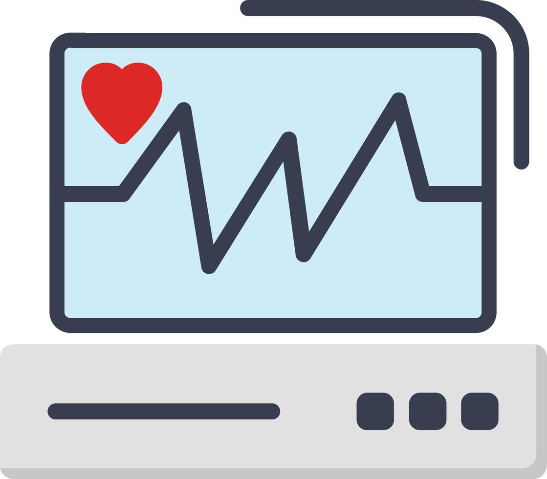 ECG Monitor Flat Icon vector