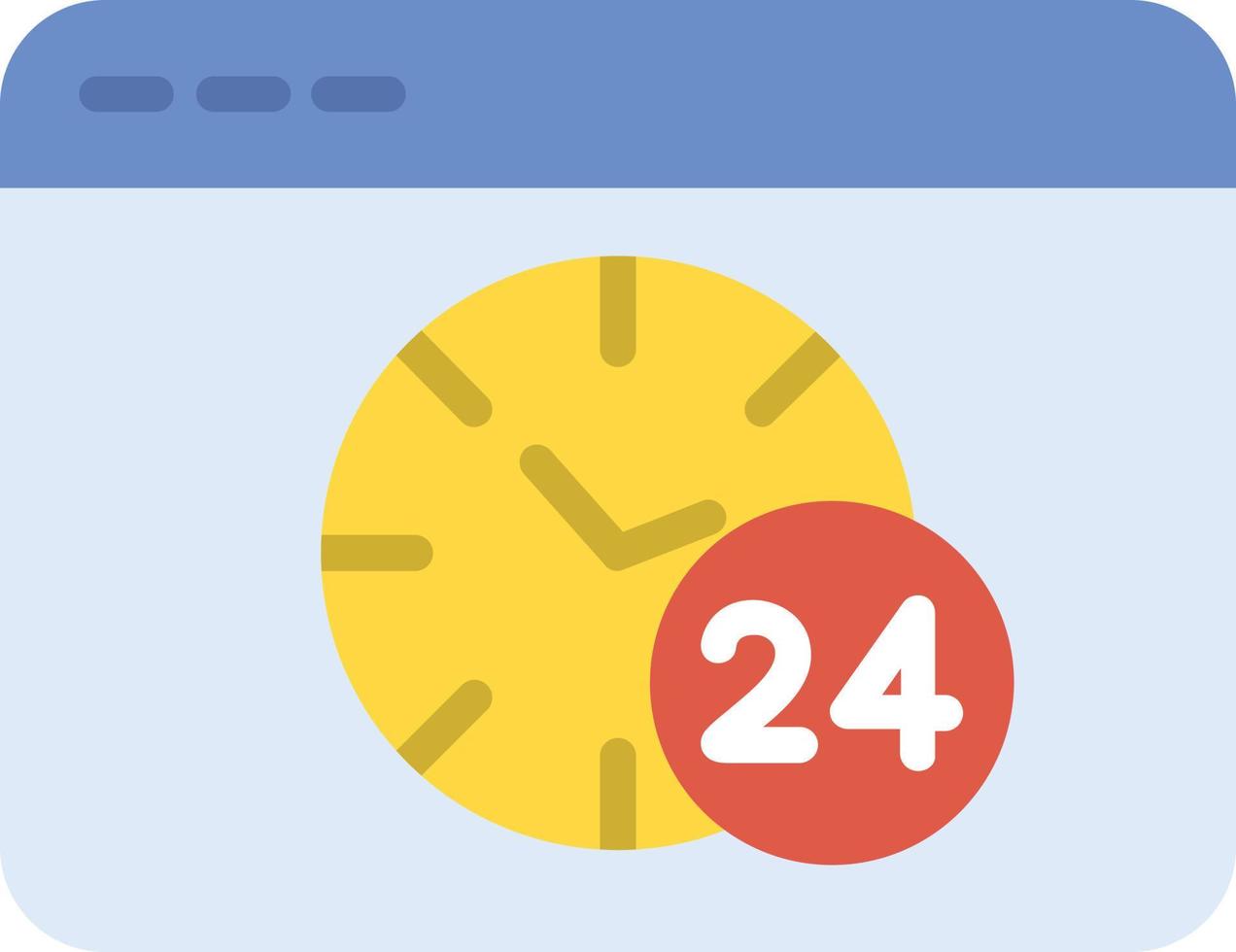24  Hours Flat Icon vector