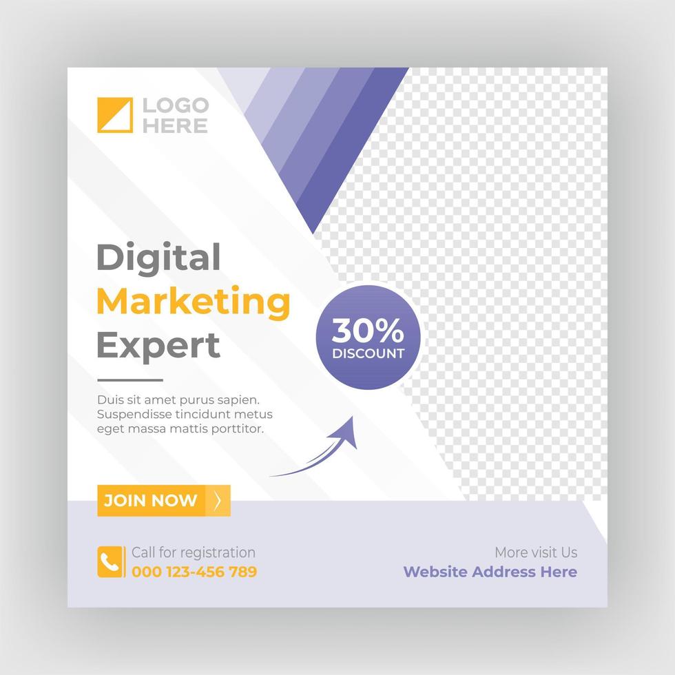 Digital marketing web banner and social media post template vector