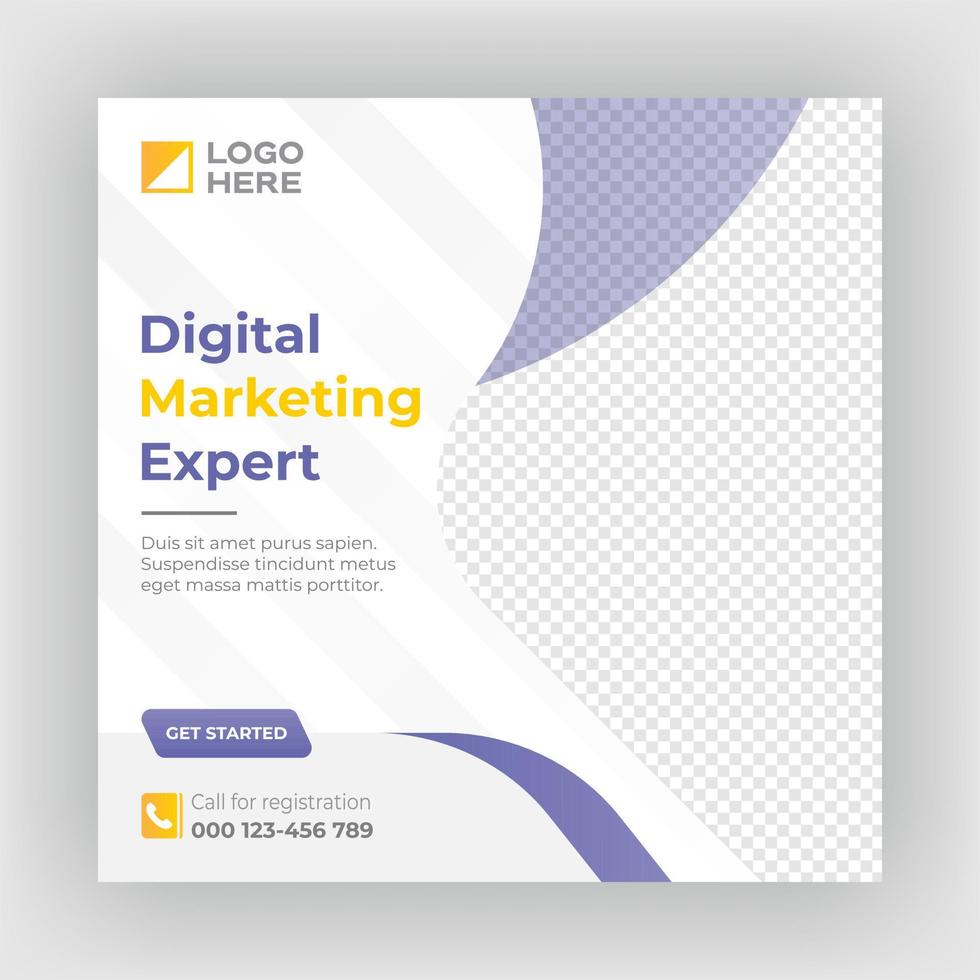 Digital marketing web banner and social media post template vector