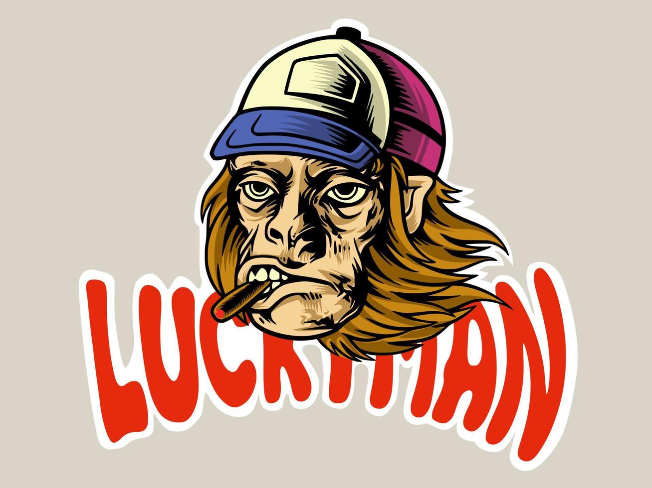 Lucky man illustration vector