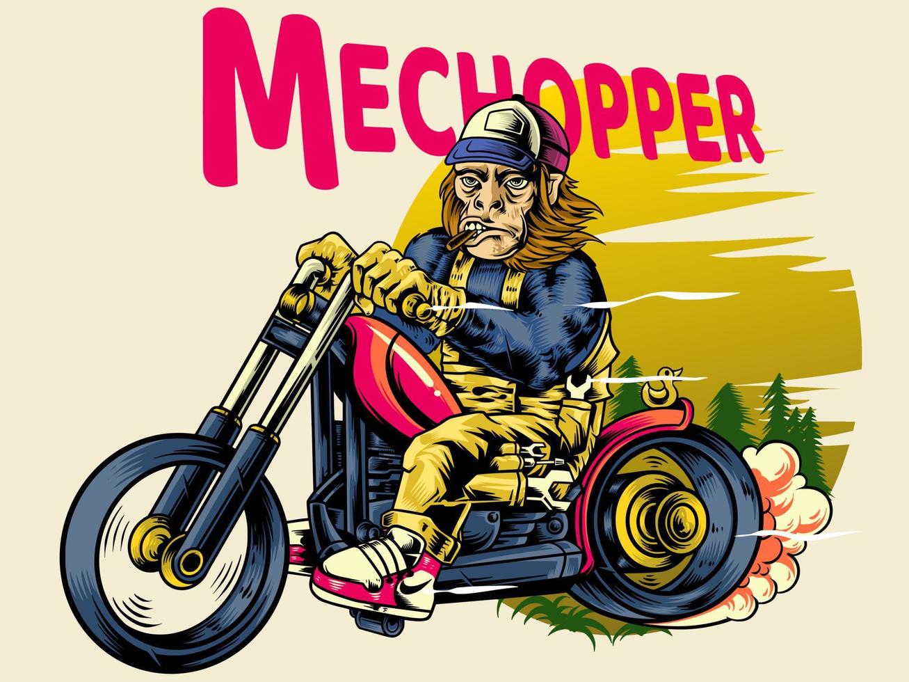 mechopper finishes work every holiday vector