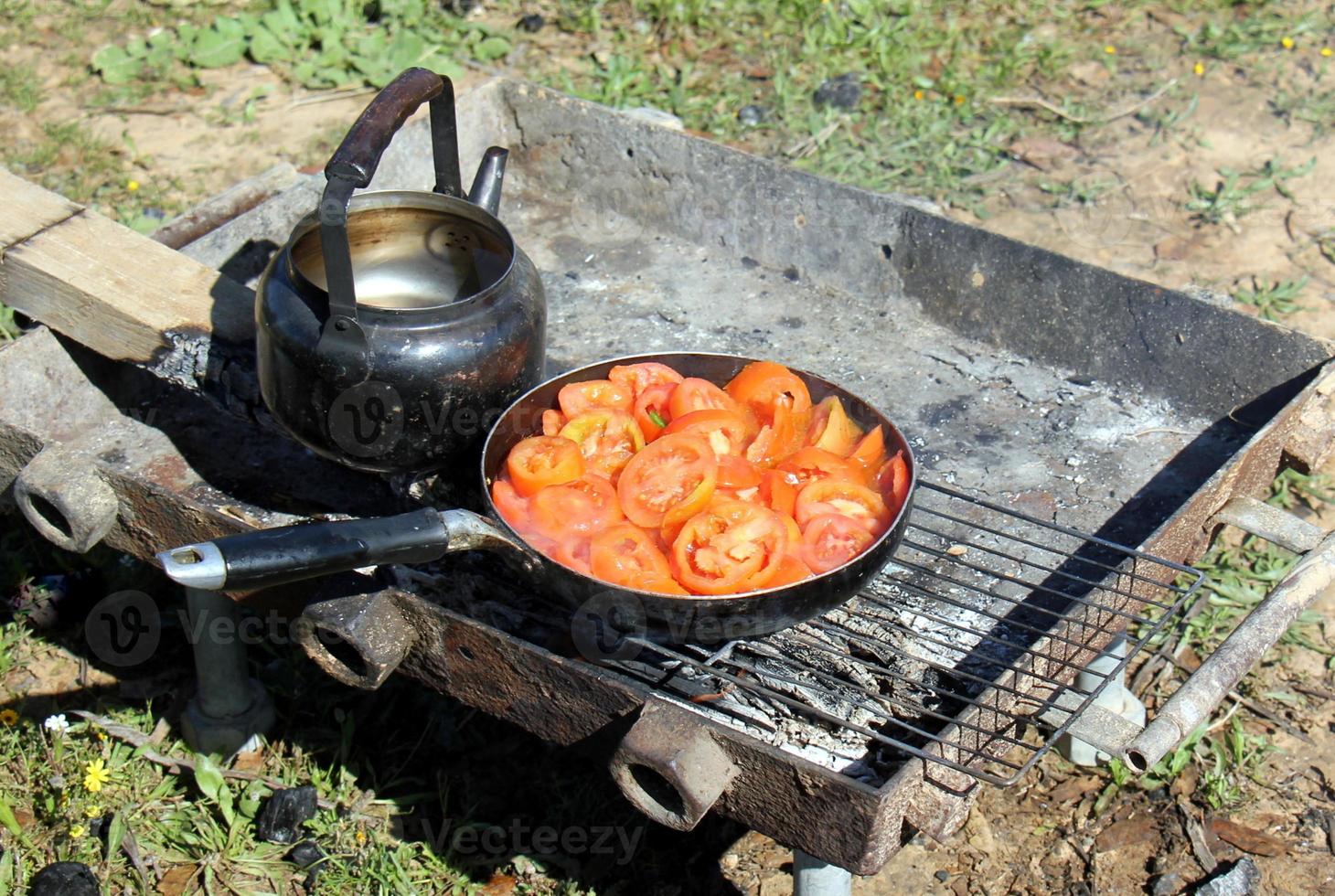 Picnic on the Mediterranean coast in northern Israel. photo