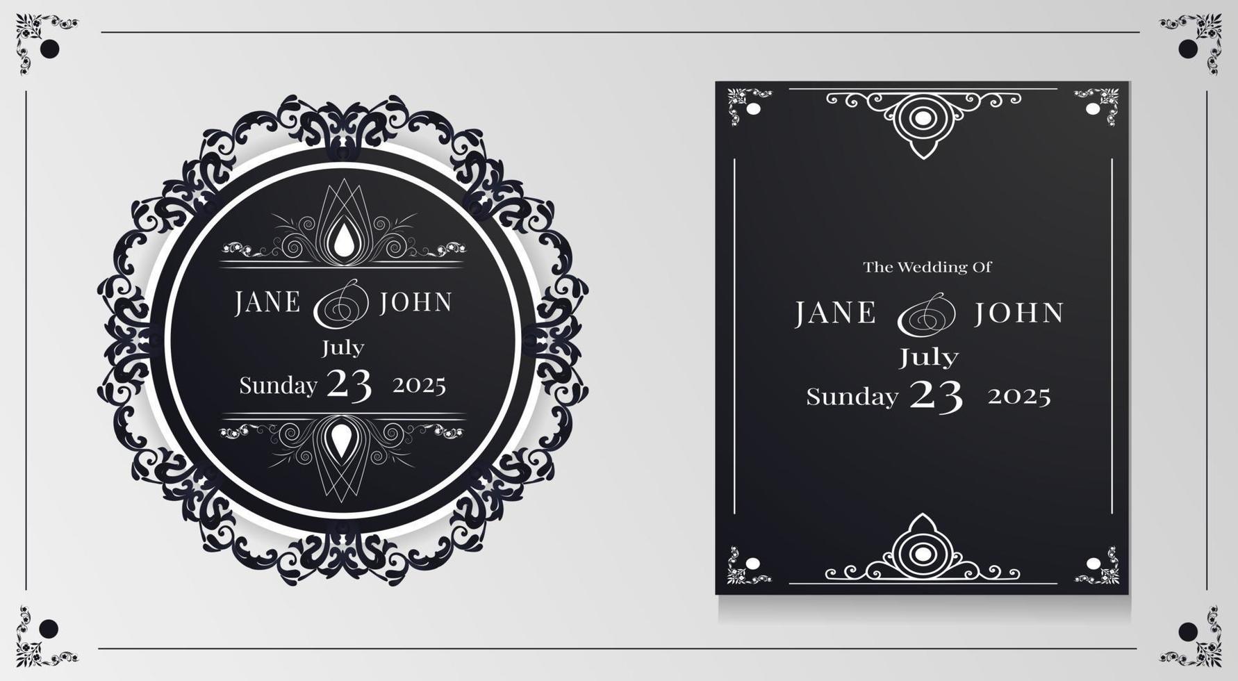 elegant floral wedding invitation mockup vector