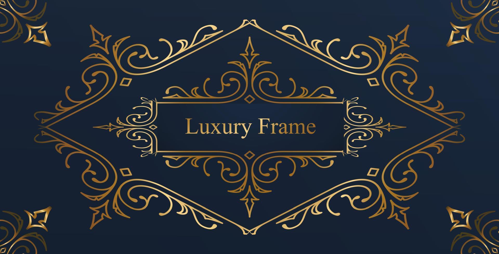 elegant flourish green gradient frame design vector